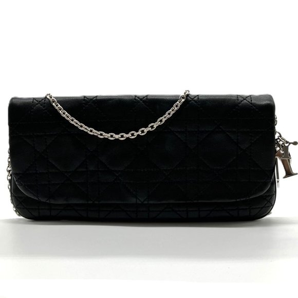 DIOR Black Lambskin Leather Shoulder Bag - Picture 1 of 6